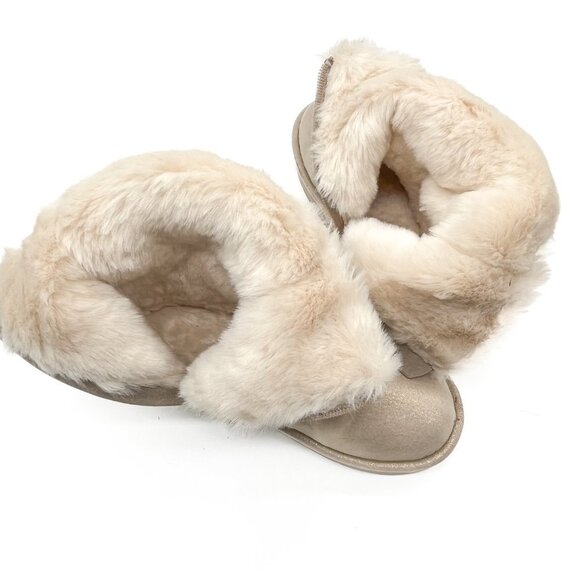 MK “Grace Studded” Tan Girls Fur Boots - NWOB - Picture 4 of 6